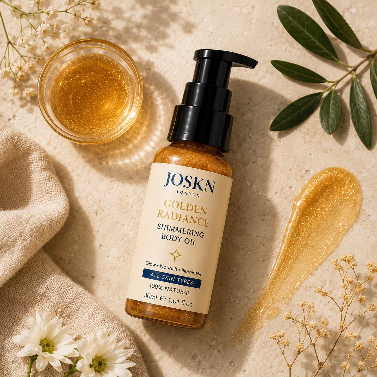 JOSKN Golden Radiance Shimmering Body Oil